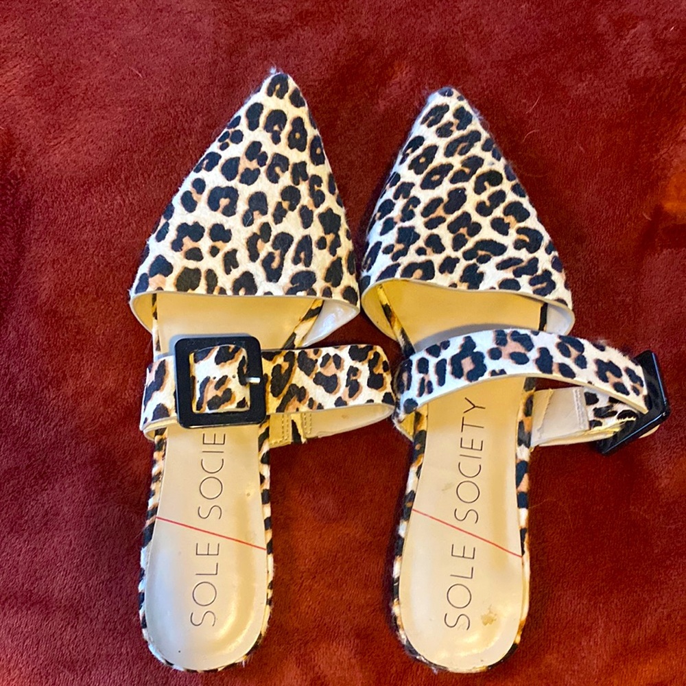 Sole Society leopard mules